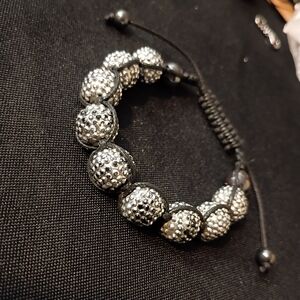 Sparkly Silver Beaded Bracelet